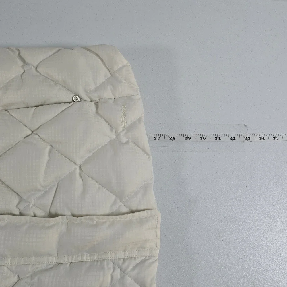 Eddie Bauer EB650 Goose Down Puffer Vest Womens 1X White Quilted Full Zip 15057